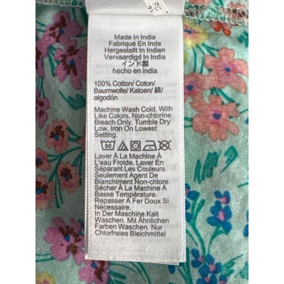 J. Crew Factory Lightweight Cotton Shirt Signature Fit Spearmint Floral Print S - Picture 8 of 11